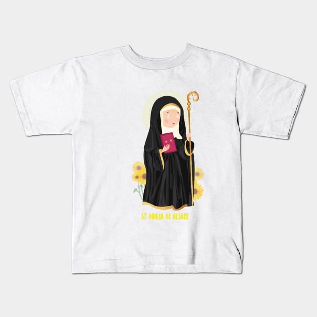 Santa Odilia de Alsance Kids T-Shirt by AlMAO2O